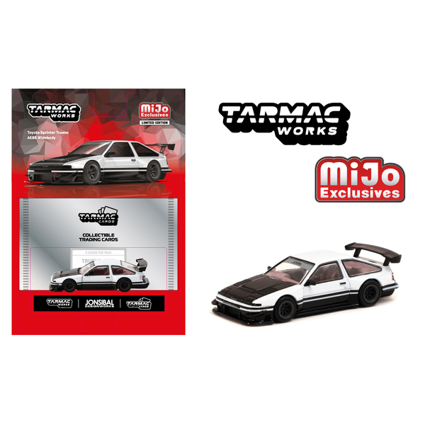 Tarmac Works - Toyota Sprinter Trueno AE86 Widebody by Jon Sibal with Trading Card – White *Pre-Order*