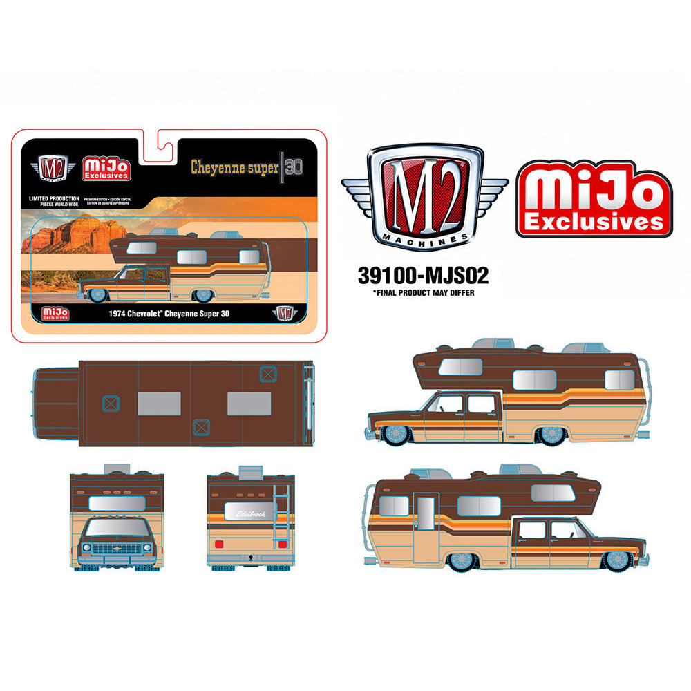 *Pre-Order* M2 Machines - 1974 Chevrolet Cheyenne Super 30 Custom Camper – Beige Brown – MiJo Exclusives