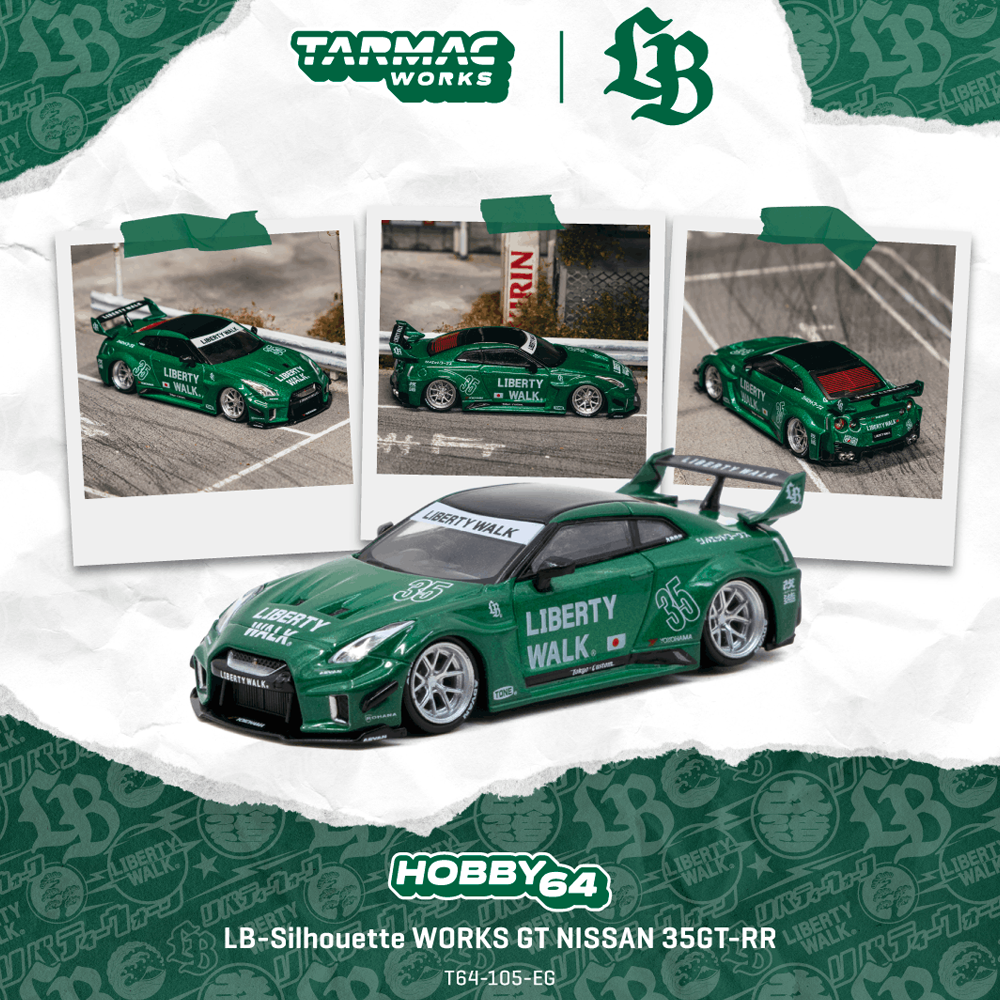*Pre-Order* Tarmac Works - LB-Silhouette WORKS GT NISSAN 35GT-RR Emerald Green - Hobby64 Series
