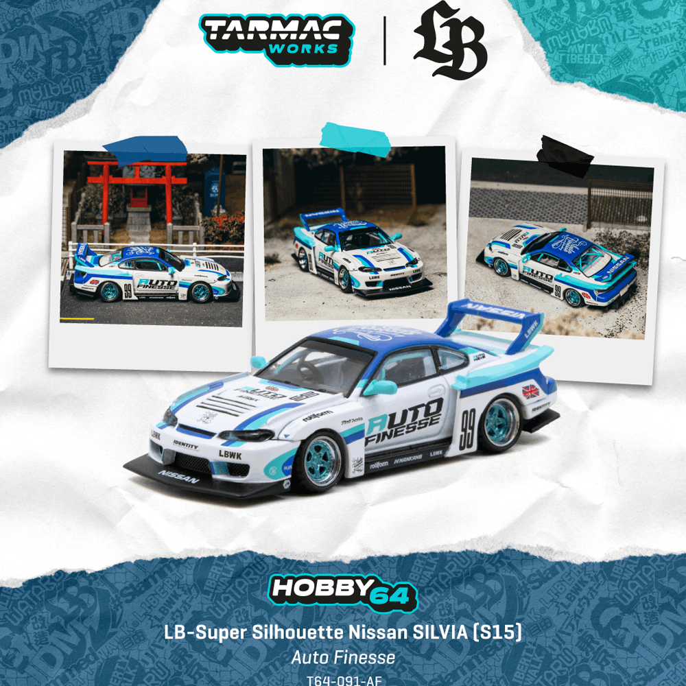 *Pre-Order* Tarmac Works - LB-Super Silhouette Nissan SILVIA (S15) Auto Finesse - Hobby64 Series