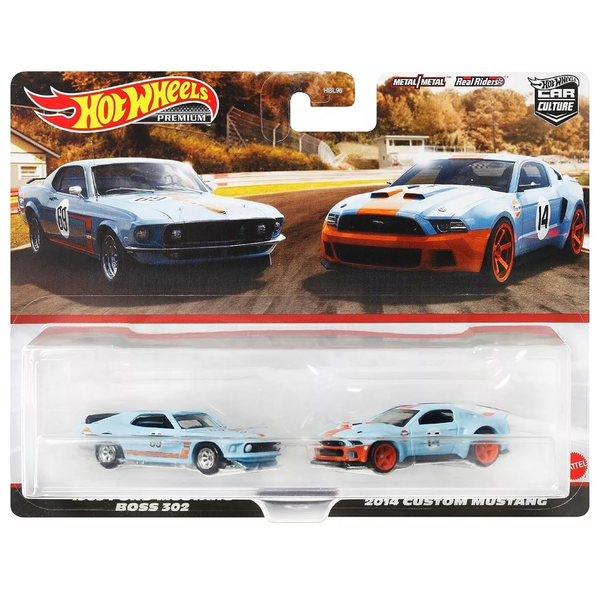 Hot Wheels - 1969 Ford Mustang Boss 302 & 2014 Custom Mustang - 2023 Car Culture 2-Pack