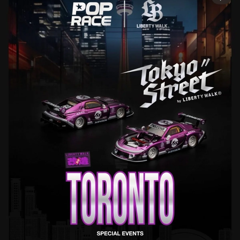 Pop Race - LB Super Silhouette Maxda RX7 FD3S - Purple Chrome *Canadian Diecast Expo 2026 Exclusive*