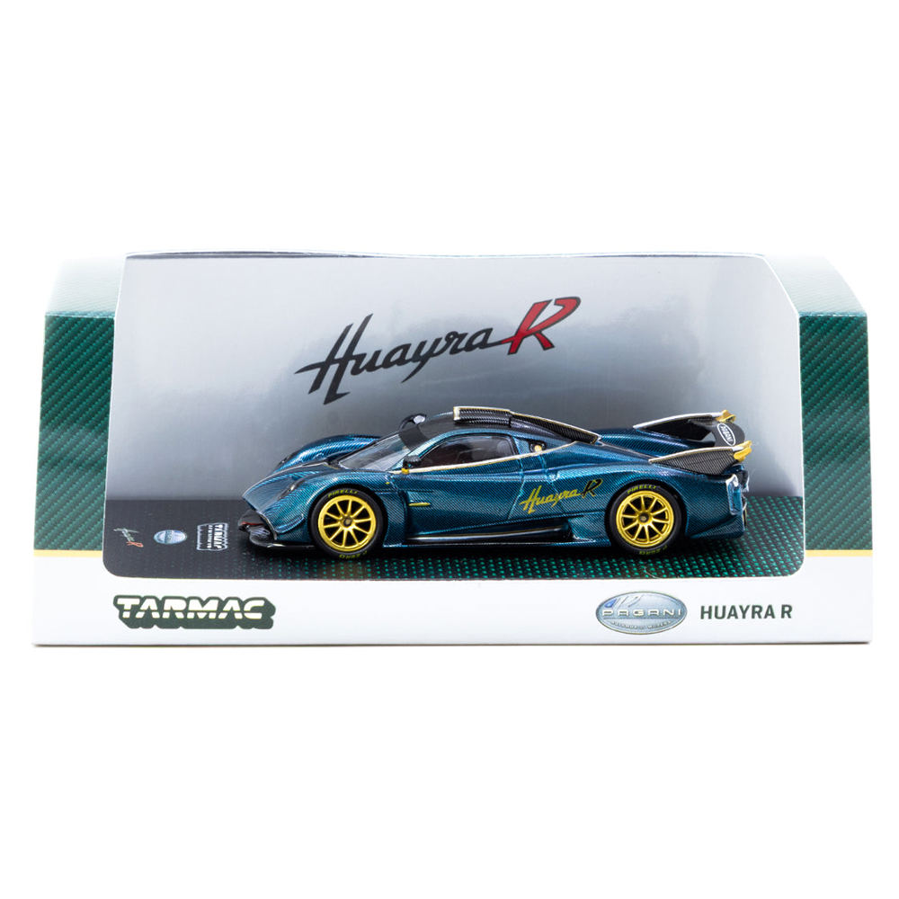 Tarmac Works - Pagani Huayra R - Turquoise Carbon Fiber - Global64 Series *Exotics on Broadway Exclusive Model*