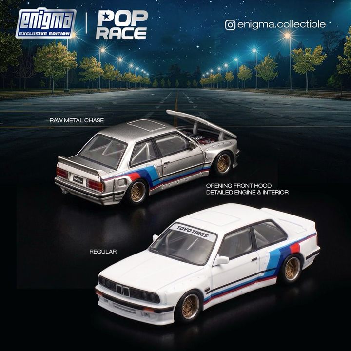 *Pre-Order* Pop Race - Pandem E30 - White *Enigma Exclusive Edition*