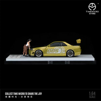 Time Micro - Nissan Skyline GT-R (R34) Z-Tune "BBS" - Gold w/ Figure