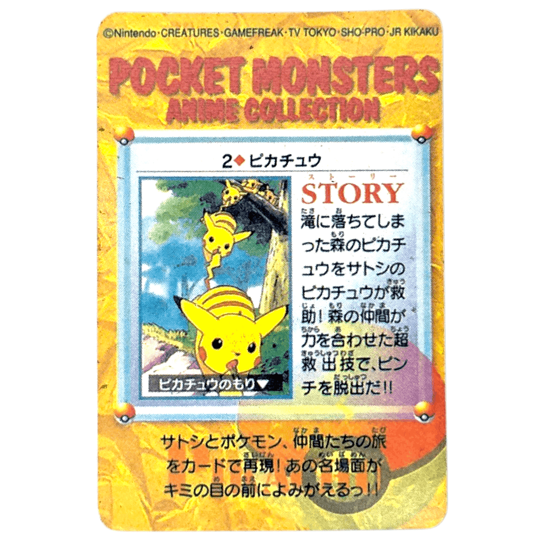 Amada - Raichu & Slowpoke - Prism Holo Sticker Card