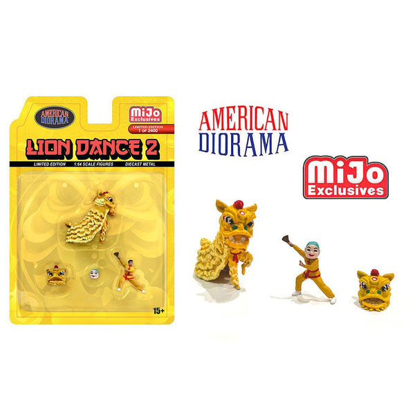 American Diorama - Lion Dance 2 Figure Set - Yellow *MiJo Exclusive* - Top CollectiblesDiecastAmerican Diorama