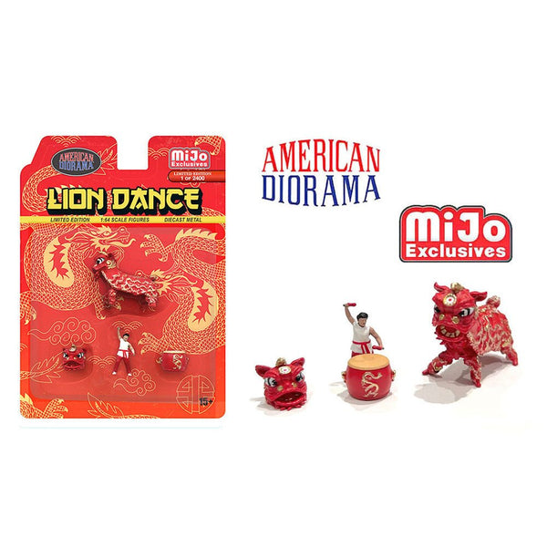 American Diorama - Lion Dance Figure Set - Red *MiJo Exclusive* - Top CollectiblesDiecastAmerican Diorama