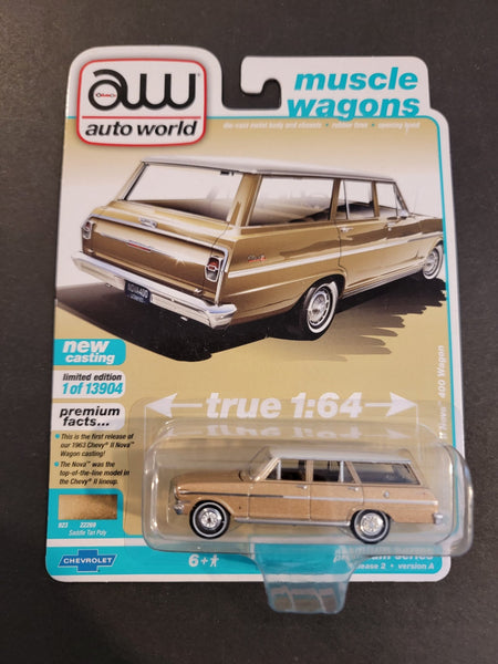 Auto World - 1963 Chevy II Nova 400 Wagon - 2021 Muscle Wagons Series - Top CollectiblesDiecastAuto World