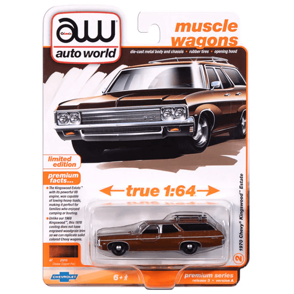 Auto World - 1970 Chevy Kingswood Estate - 2025 Muscle Wagons Series - Top CollectiblesDiecastAuto World