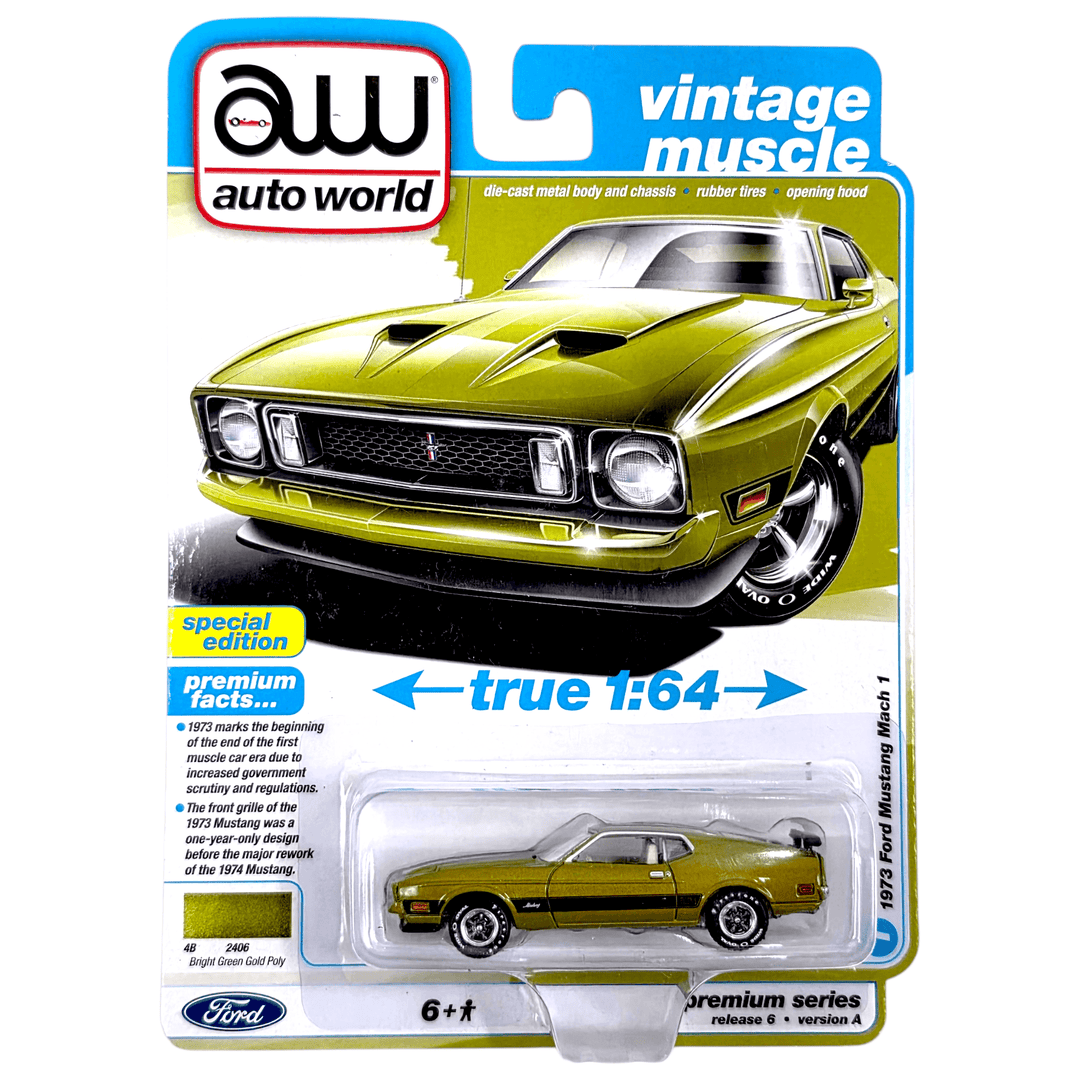Auto World - 1973 Ford Mustang Mach 1 - 2024 Vintage Muscle Series - Top CollectiblesDiecastAuto World
