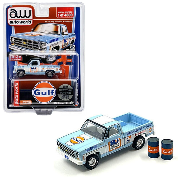 Auto World - 1978 Chevy C - 10 Gulf Oil *2023 New York Toy Fair Special* - Top CollectiblesDiecastAuto World