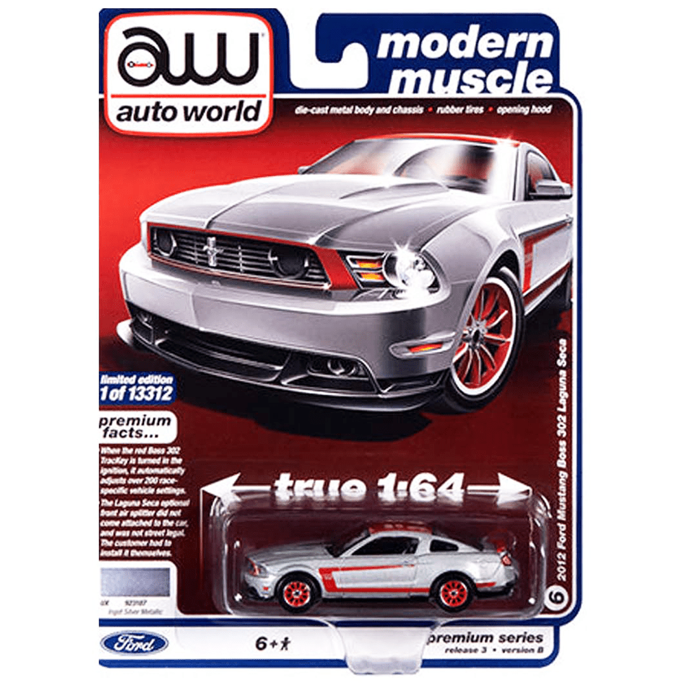 Auto World - 2012 Ford Mustang Boss 302 Laguna Seca - 2020 Modern Muscle Series - Top CollectiblesDiecastAuto World