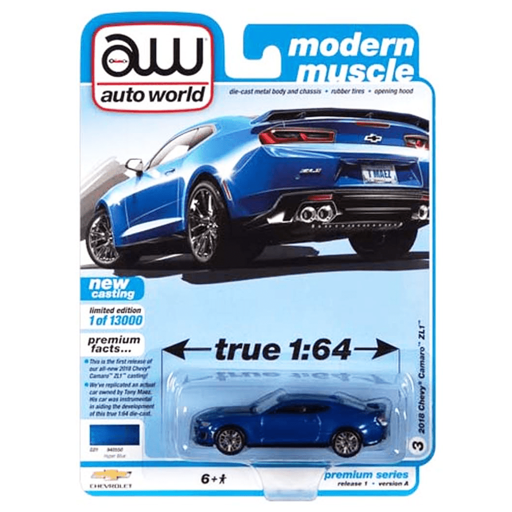 Auto World - 2018 Chevy Camaro ZL1 - 2020 Modern Muscle Series - Top CollectiblesDiecastAuto World