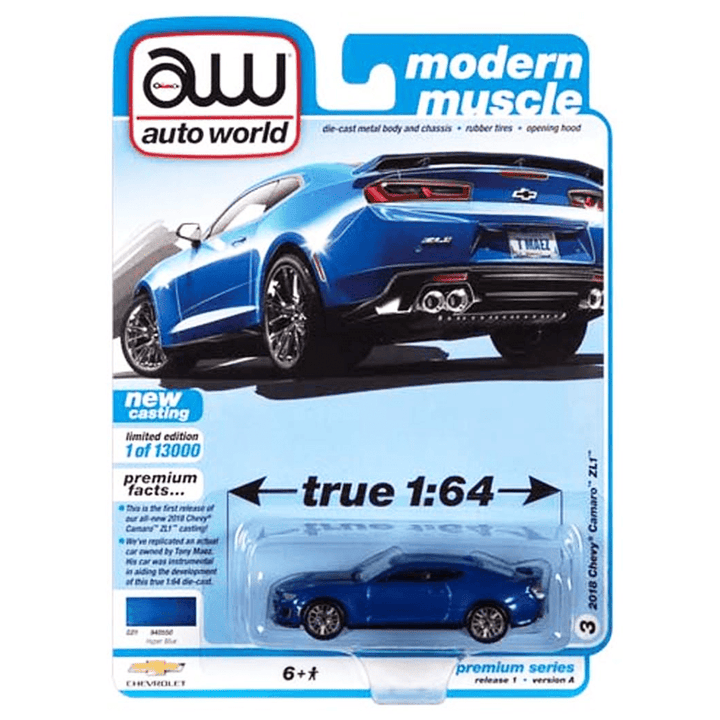 Auto World - 2018 Chevy Camaro ZL1 - 2020 Modern Muscle Series - Top CollectiblesDiecastAuto World