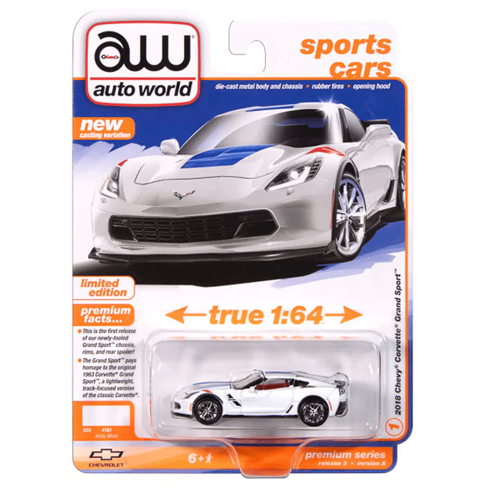 Auto World - 2018 Chevy Corvette Grand Sport - 2025 Sports Cars Series - Top CollectiblesDiecastAuto World