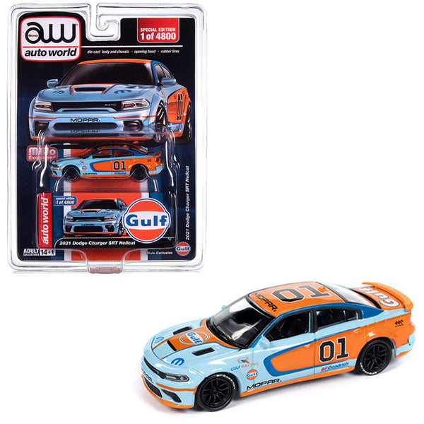 Auto World - 2021 Dodge Charger SRT Hellcat Custom - Gulf *Pre - Order* - Top CollectiblesDiecastAuto World