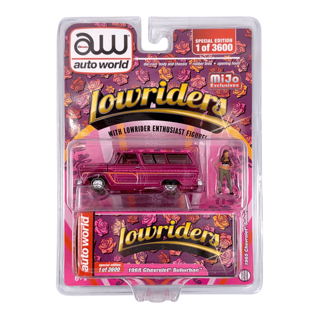 Auto World x American Diorama - 1957 Chevrolet Suburban Lowrider With Figure - 2023 *MiJo Exclusive* - Top CollectiblesDiecastAuto World