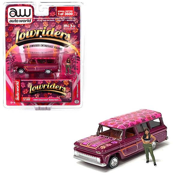 Auto World x American Diorama - 1957 Chevrolet Suburban Lowrider With Figure - 2023 *MiJo Exclusive* - Top CollectiblesDiecastAuto World