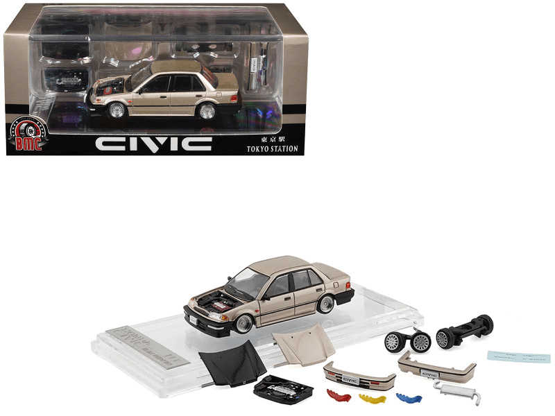BM Creations - Honda Civic EF2 - Champagne LHD *Tokyo Station Exclusive Edition* - Top CollectiblesDiecastBM Creations