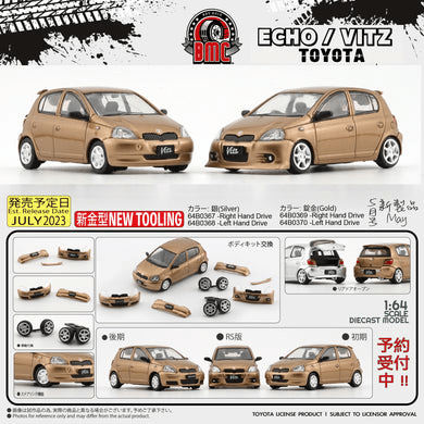 BM Creations - Toyota 1998 Yaris / Echo / Vitz 5 Doors - Golden - Top CollectiblesDiecastBM Creations
