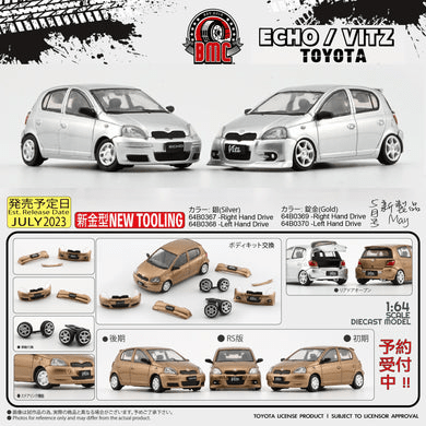 BM Creations - Toyota 1998 Yaris / Echo / Vitz 5 Doors - Silver - Top CollectiblesDiecastBM Creations