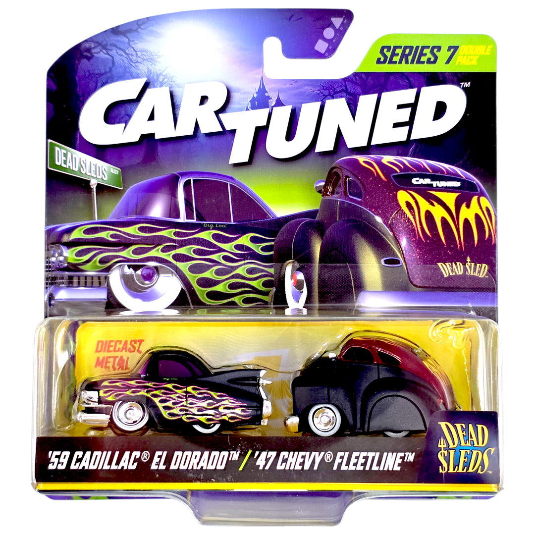 CarTuned - 2 - Pack Series 7 “Dead Sleds” – 1959 Cadillac &amp; 1947 Chevy Fleetline - Top CollectiblesDiecastMGA