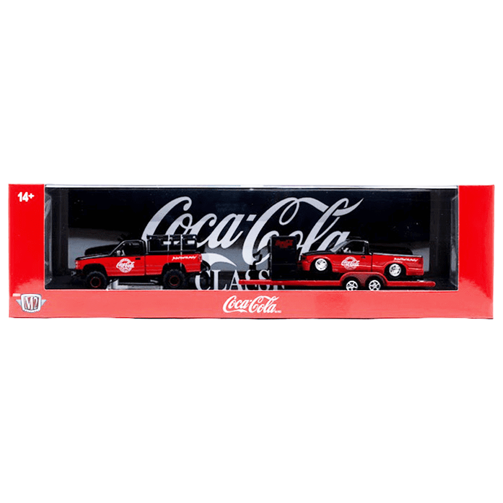 M2 Machines - 1998 GMC Sierra 1500 4x4 &amp; 1995 GMC S15 Sonoma - 2026 Auto-Haulers Coca-Cola Series