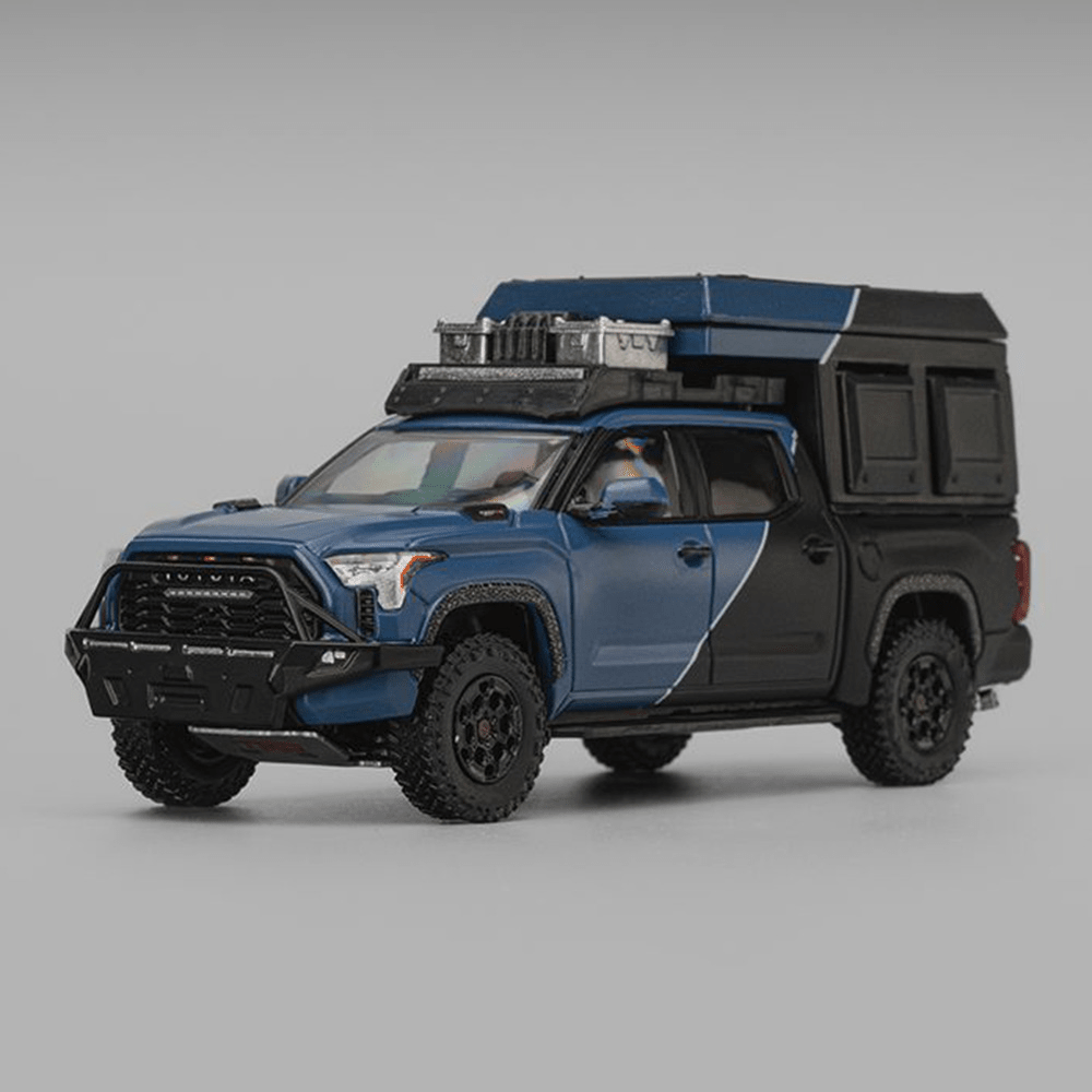 CM Model - Toyota Tundra Overload Camper - Black &amp; Blue - Top CollectiblesDiecastCM Model