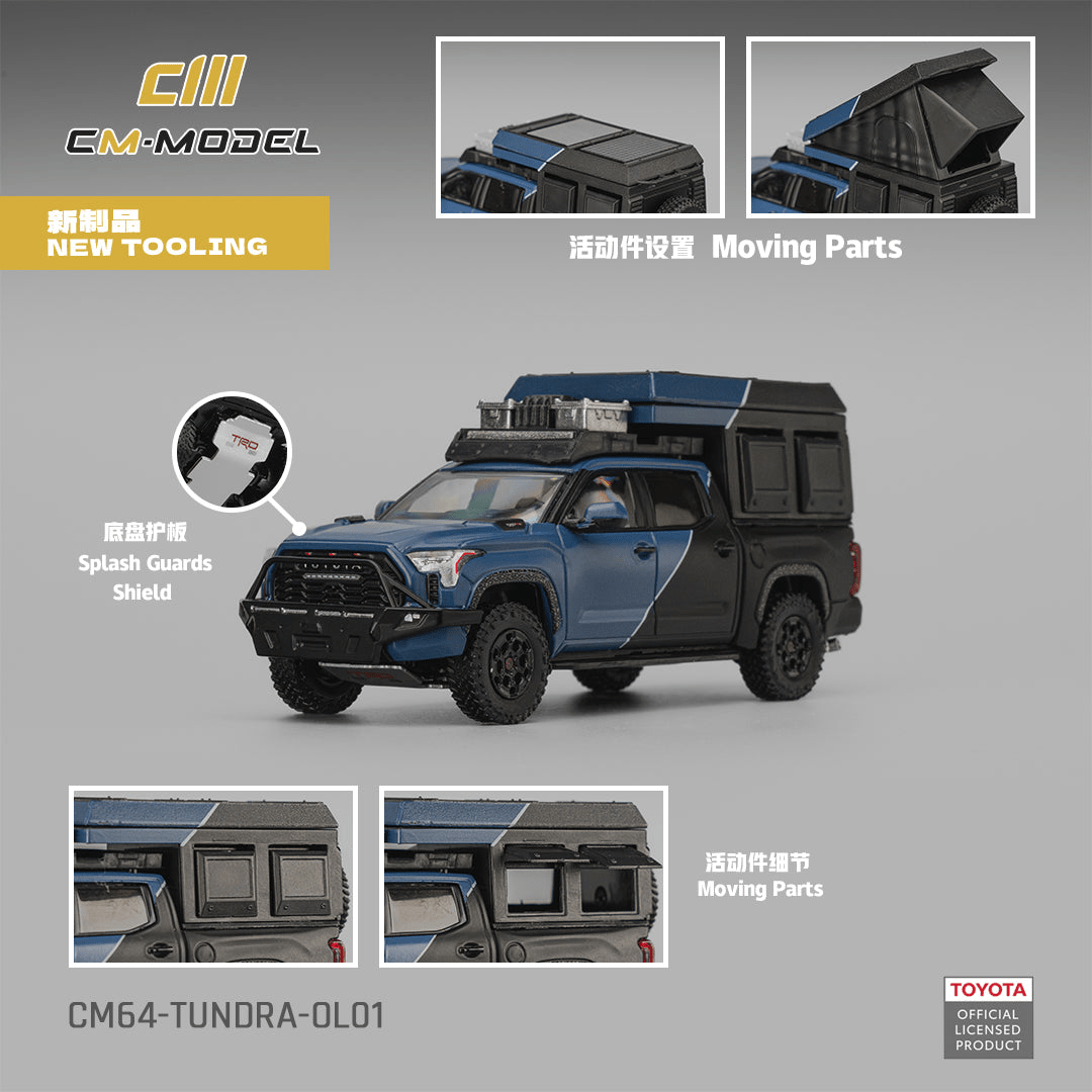 CM Model - Toyota Tundra Overload Camper - Black & Blue - Top CollectiblesDiecastCM Model