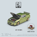 Cool Art - Nissan Skyline GT - R R34 w/ Engine Display - Millennium Jade - Top CollectiblesDiecastCool Art