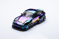 DCM x D.Bo - Porsche 911 (993) RWB Modified Ducktail - Chrome *Pre - Order* - Top CollectiblesDiecastDCM