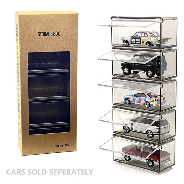 Diecast Storage - Single Car Interlocking Showcase 5 - Pack - Top CollectiblesAccessoryMJ Toys