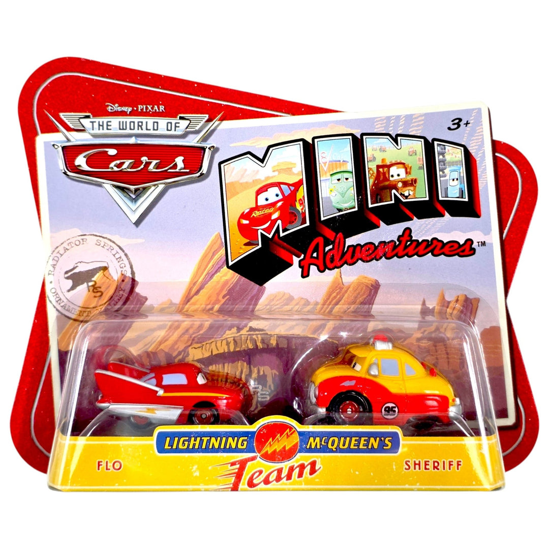 Disney Pixar - Flo &amp; Sheriff - 2009 Cars Mini Adventures Lightning McQueen&