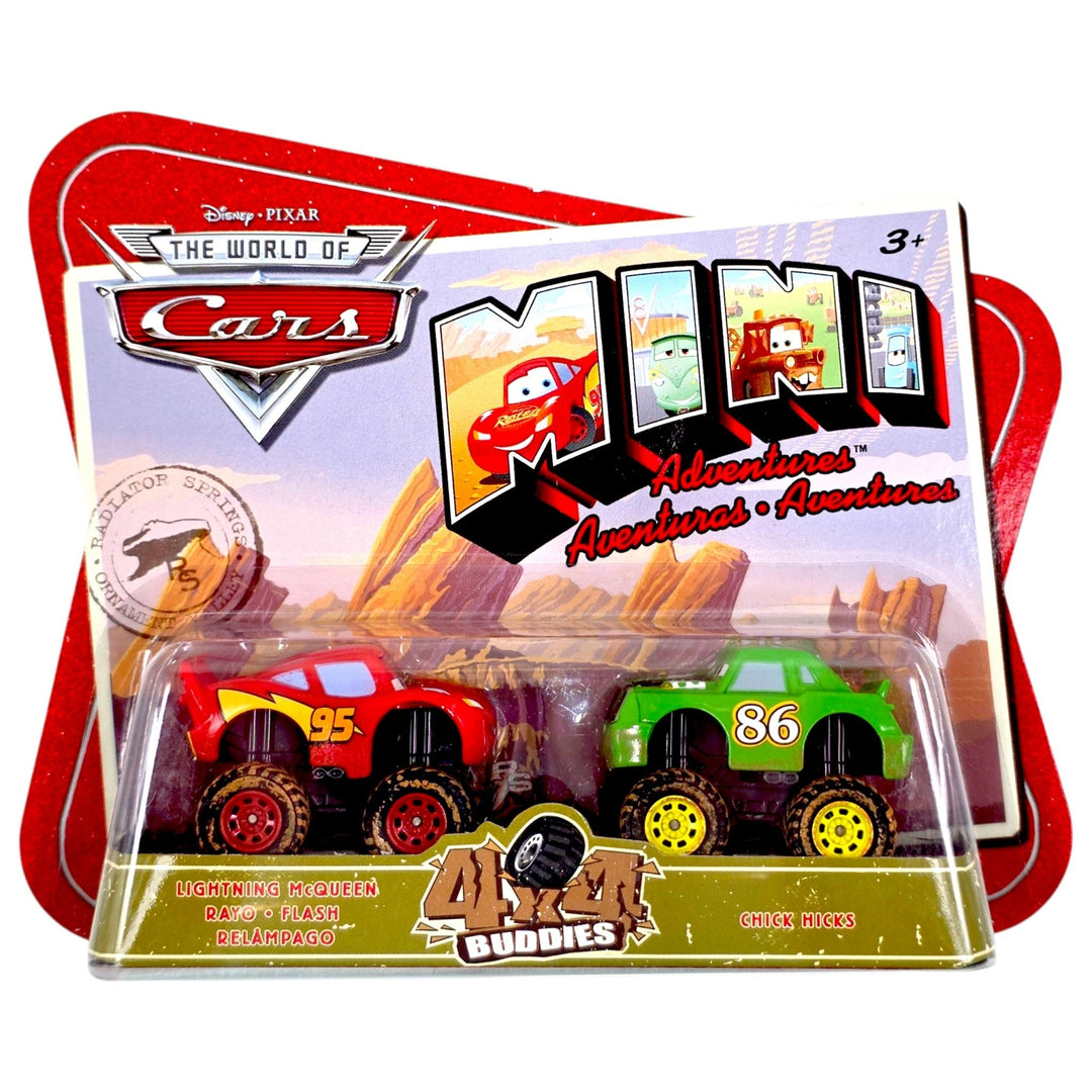 Disney Pixar - Lightning McQueen & Chick Hicks - 2009 Cars Mini Adventures 4x4 Buddies Series - Top CollectiblesDiecastDisney Pixar