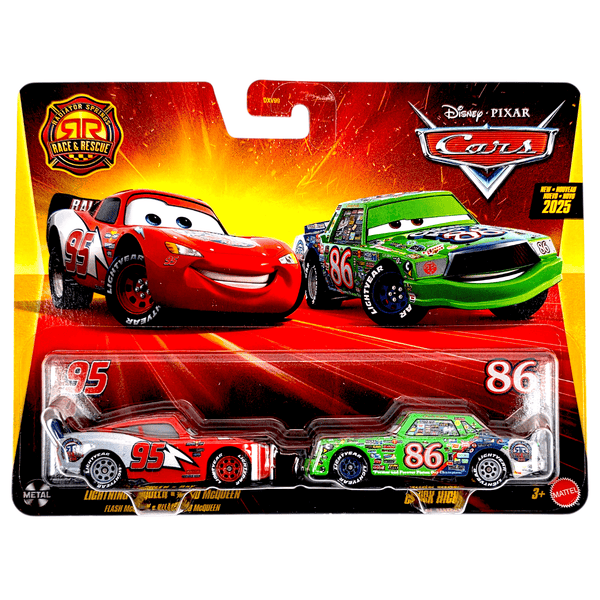 Disney Pixar - Lightning McQueen & Chick Hicks - 2025 Cars Race & Rescue 2 - Pack - Top CollectiblesDiecastDisney Pixar