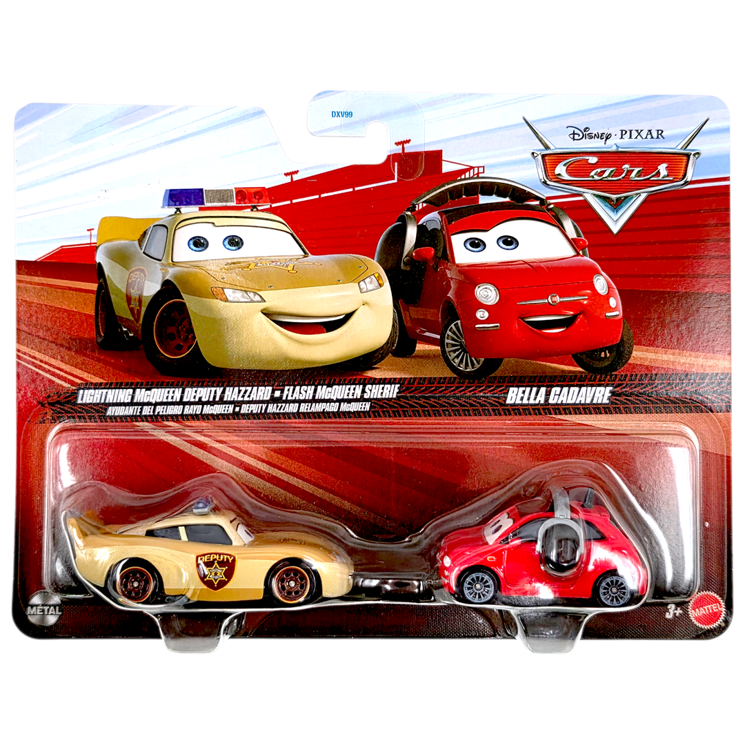 Disney Pixar - Lightning McQueen Deputy Hazzard & Bella Cadavre - 2026 Cars 2 - Pack - Top CollectiblesDiecastDisney Pixar