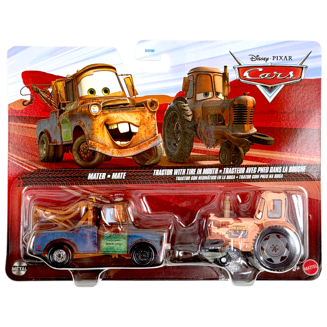 Disney Pixar - Mater & Tractor with Tire in Mouth - 2026 Cars 2 - Pack - Top CollectiblesDiecastDisney Pixar