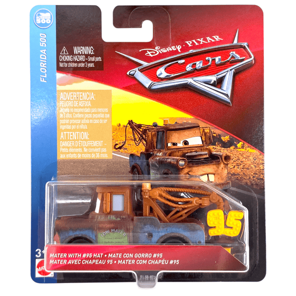 Disney Pixar - Mater with 95 Hat - 2019 Cars Florida 500 Series - Top CollectiblesDiecastDisney Pixar