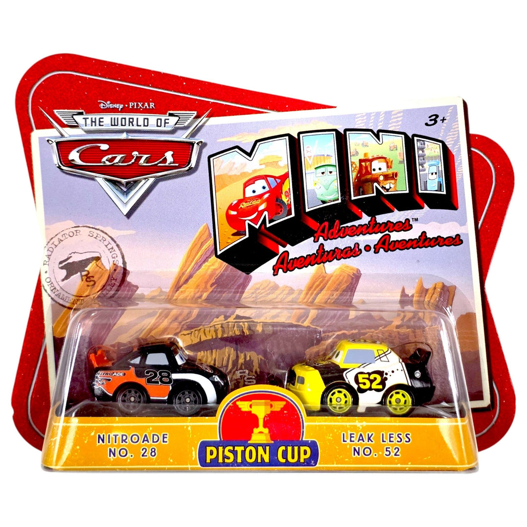 Disney Pixar - Nitroade No. 38 &amp; Leak Less No. 52 - 2009 Cars Mini Adventures Piston Cup Series - Top CollectiblesDiecastDisney Pixar