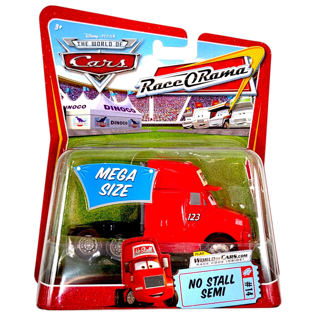 Disney Pixar - No Stall Semi - 2009 Cars Mega Size Race O Rama Series - Top CollectiblesDiecastDisney Pixar