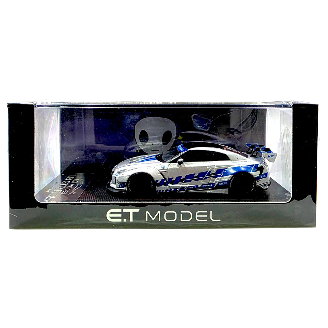 ET Model x Model Collect - Nissan GT-R R35 LB Widebody Modified 1.5 Version - FNF Silver Blue - Top CollectiblesDiecastET Model