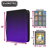 EvoRetro - Top Loader 3x3 Binder - 216 Cards - Purple - Top CollectiblesAccessoryEvoRetro