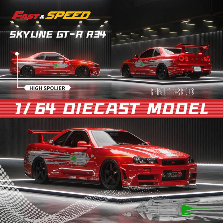 Fast Speed - Nissan Skyline GT - R (R34) Z - Tune "Fast &amp; Furious" *Pre - Order* - Top CollectiblesDiecastFast Speed
