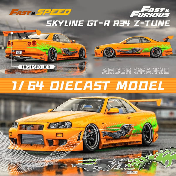 Fast Speed - Nissan Skyline GT - R (R34) Z - Tune "Fast & Furious" - Top CollectiblesDiecastFast Speed