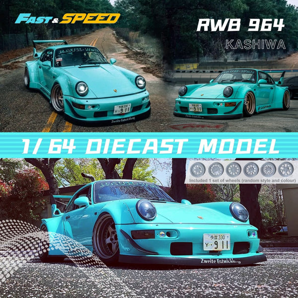 Fast Speed - Porsche 911 (964) RWB "Kashiwa" w/ Extra Set of Wheels *Pre - Order* - Top CollectiblesDiecastFast Speed