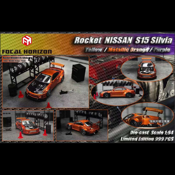 Focal Horizon - Pandem Rocket Bunny Nissan Silvia S15 - Orange - Top CollectiblesDiecastFocal Horizon