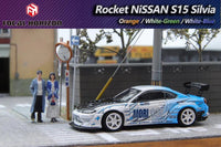 Focal Horizon - Pandem Rocket Bunny Nissan Silvia S15 - White - Blue - Top CollectiblesDiecastFocal Horizon