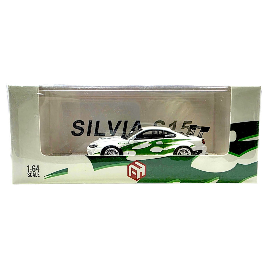 Focal Horizon - Pandem Rocket Bunny Nissan Silvia S15 - White - Green - Top CollectiblesDiecastFocal Horizon