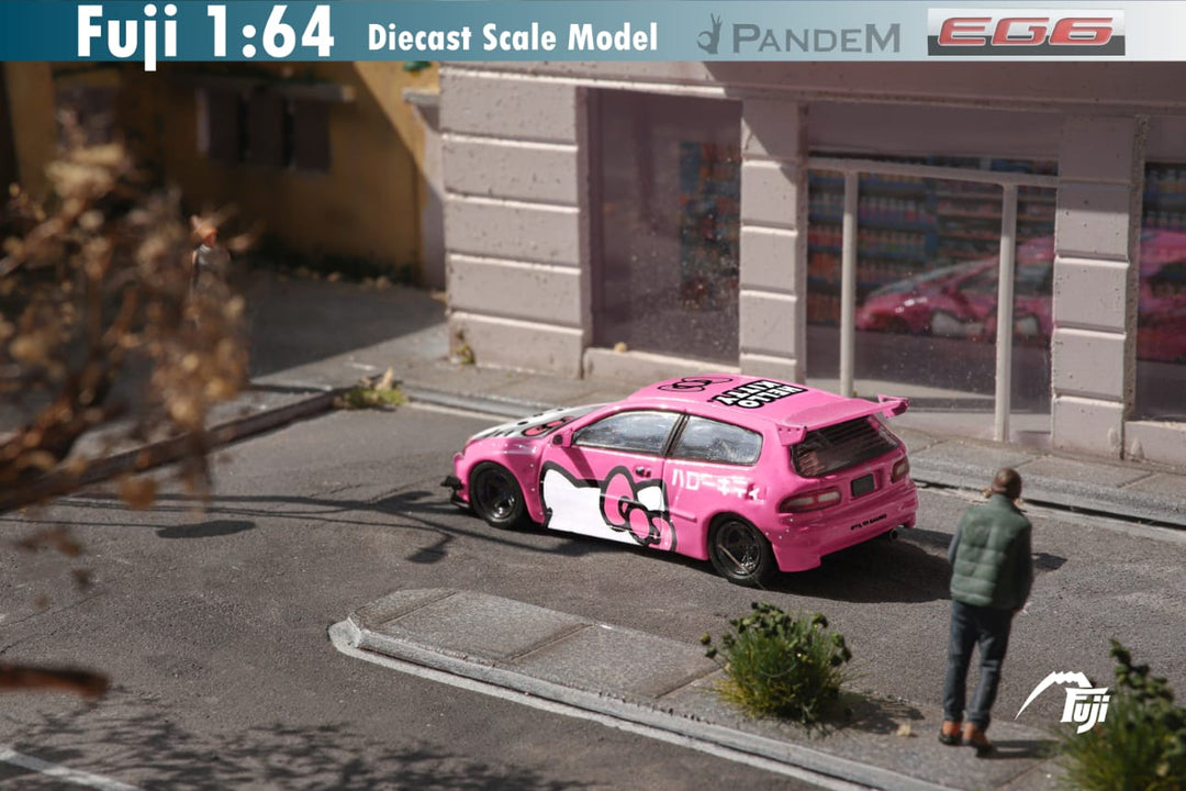 Fuji - Honda Civic EG6 Pandem / Rocket Bunny "Hello Kitty" - Top CollectiblesDiecastFuji